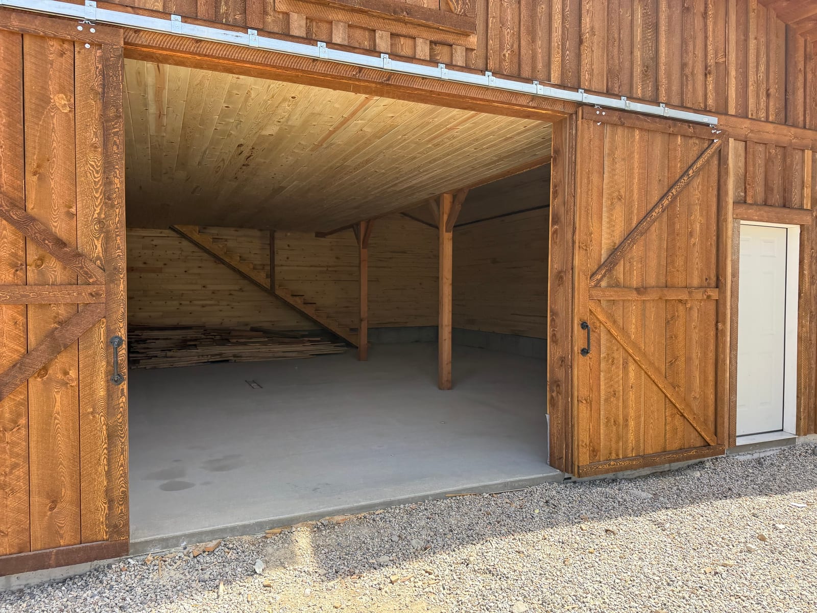 Inside the sliding doors