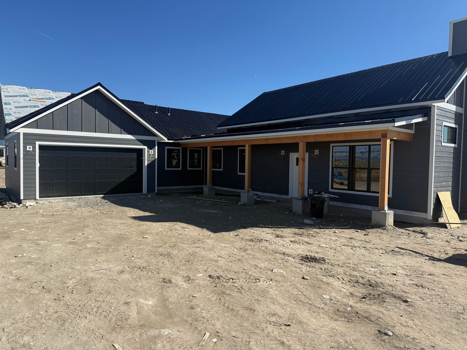 Townsend ranch: siding and roof on