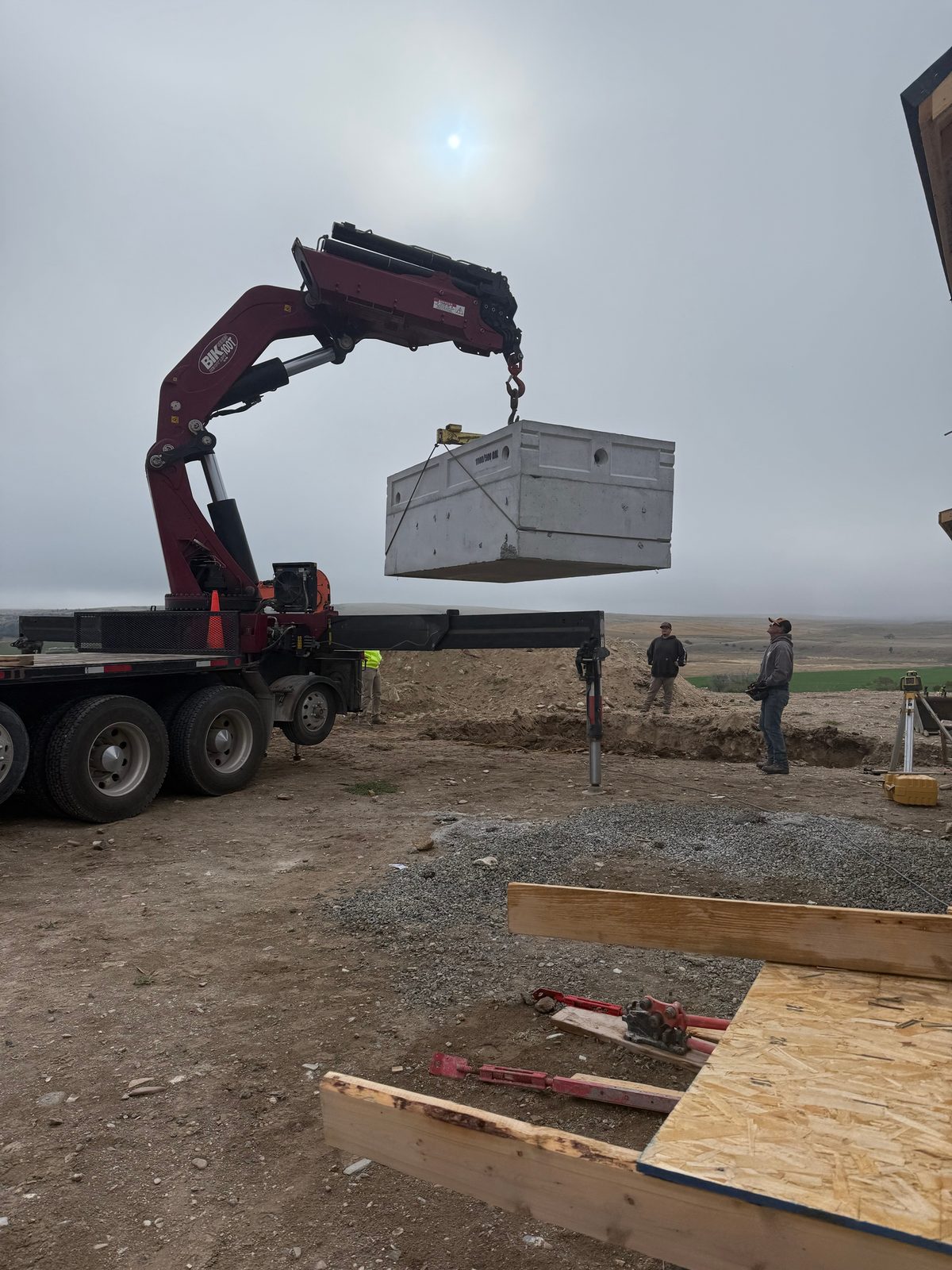 Townsend ranch: setting the septic tank