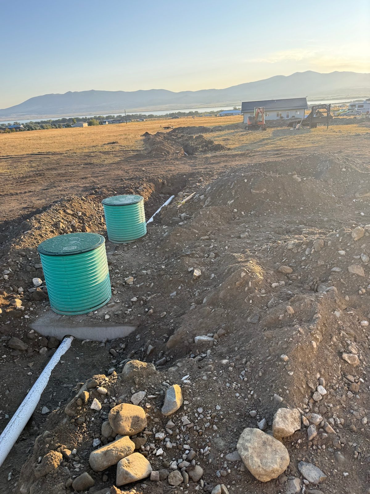 Townsend ranch: septic risers and trenches