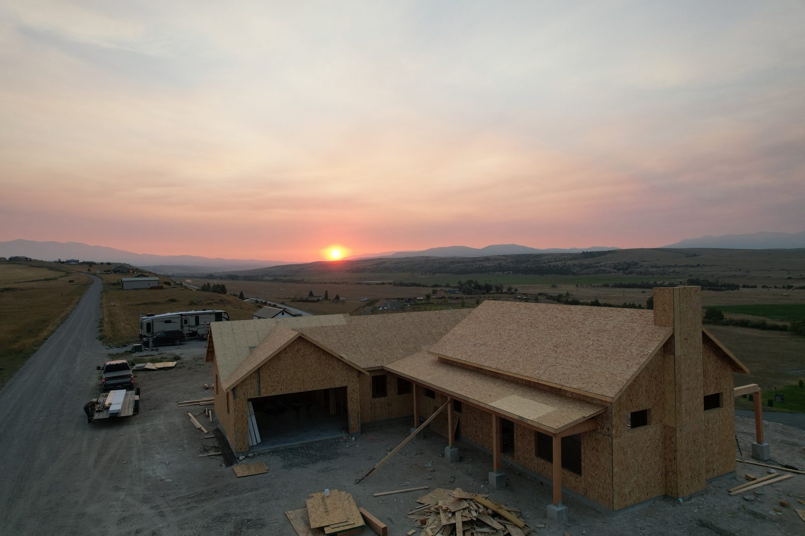 Townsend ranch: sheathed at sunrise