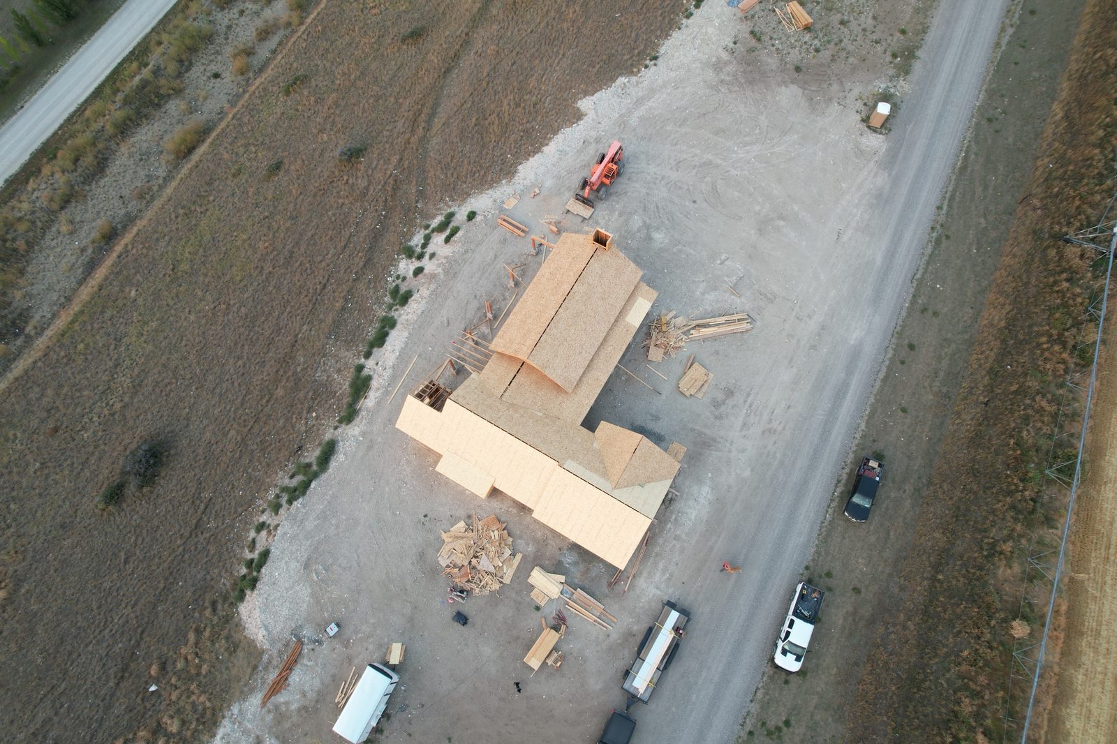 Townsend ranch: roof sheathing from above